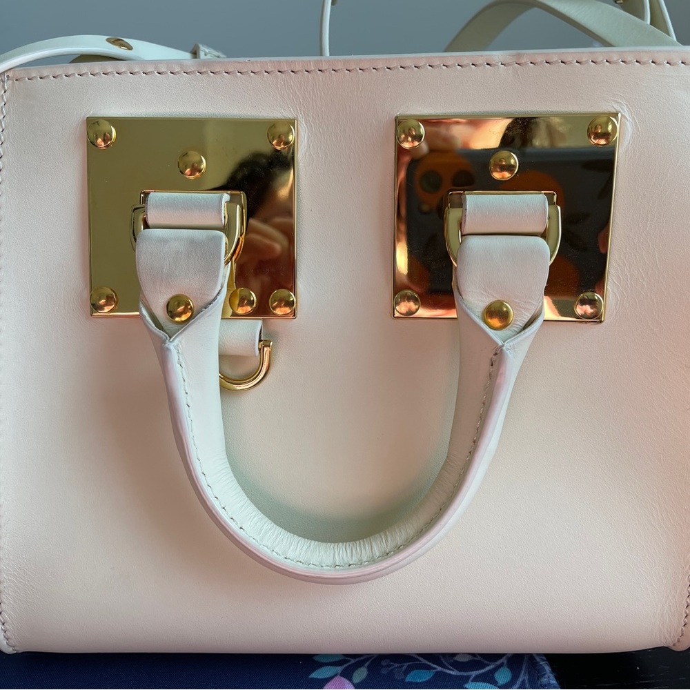 Sophie Hulme Albion Tote mini in cream with gold hardwear
